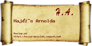 Hajós Arnolda névjegykártya